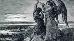 Gustave Doré, Der Kampf Jakobs mit dem Engel (1855) / (CC0) 