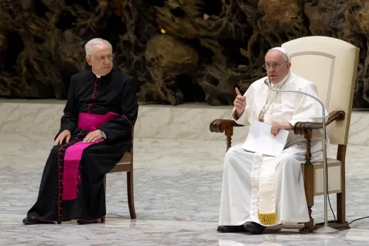 Papst Franziskus bei der Generalaudienz am 3. August 2022 in Rom. / Daniel Ibáñez / CNA Deutsch