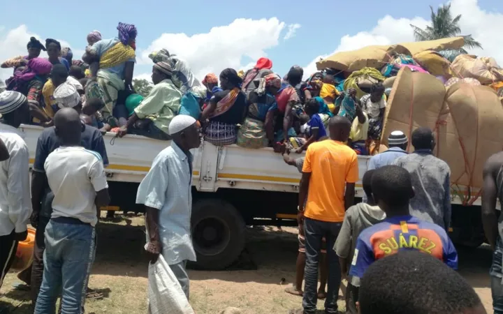 Ein Flüchtlingstreck in der Provinz Cabo Delgado in Mosambik.