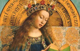 Die Jungfrau Maria (Detail) auf dem Genter Altar, gegen 1430 von Jan van Eyck geschaffen. / Gemeinfrei via Wikimedia