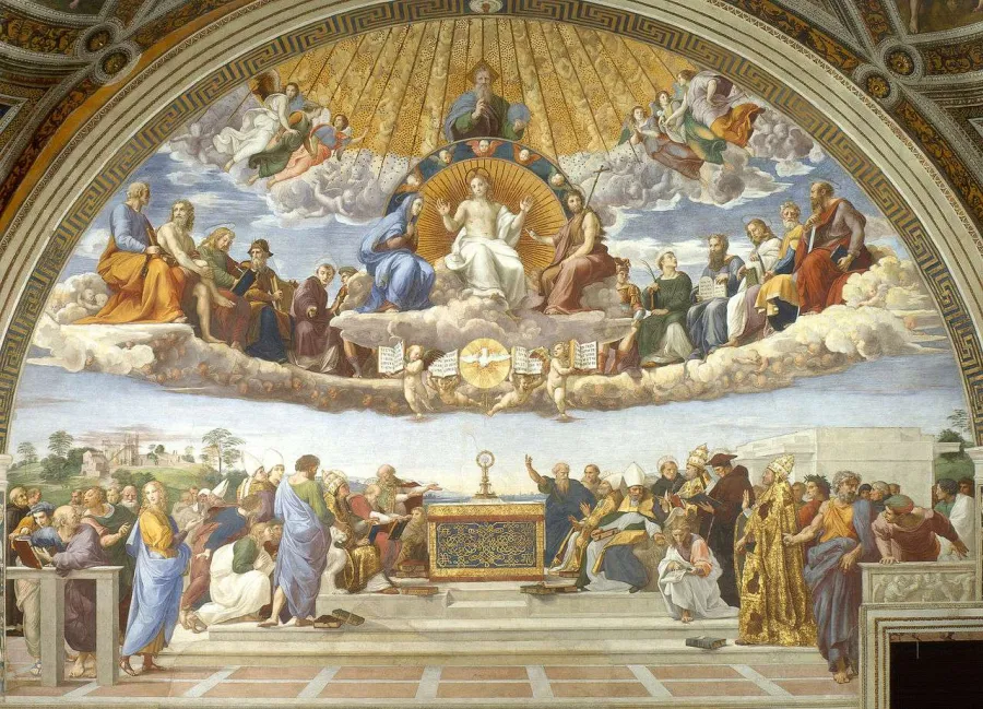 Disput über das Heilige Sakrament: Raffaels Fresco entstand um 1510. 
