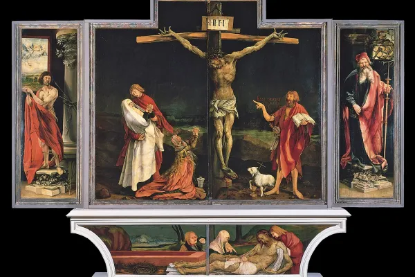 Die gesamte Kreuzigungsszene des Isenheimer Altars / Wikimedia / Gemeinfrei