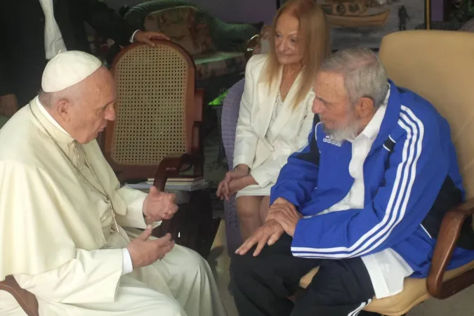 Papst Franziskus beim Treffen mit Fidel Castro am 21. September 2016.
