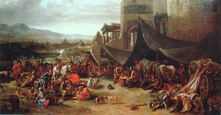 Die Plünderung Roms – Gemälde von Johann Lingelbach (17. Jahrhundert).