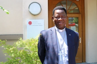 Bischof Bulus Dauwa Yohanna aus Kontagora bei einem Besuch in der internationalen Zentrale von „Kirche in Not“ (ACN) in Königstein im Taunus / Kirche in Not