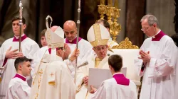 Papst Franziskus bei der Bischofsweihe im Petersdom an Josefi, 19. März 2018. / CNA / Daniel Ibanez