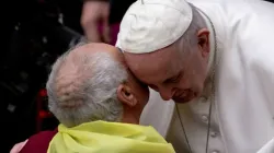 Persönliche Begegnung eines Pilgers mit Papst Franziskus am 15. Januar 2020 in der Audienzhalle des Vatikans.  / Daniel Ibanez / CNA Deutsch 