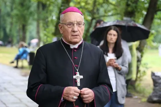 Erzbischof Tadeusz Kondrusiewicz von Minsk-Mahiljou betet für festgenommene Demonstranten in Minsk am 19. August 2020. / catholic.by 