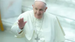 Papst Franziskus begrüßt Besucher im Vatikan am 26. Januar 2022 / Daniel Ibáñez / CNA Deutsch 