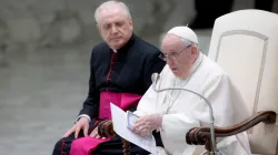 Papst Franziskus bei der Generalaudienz am 23. Februar 2022. / Daniel Ibañez / CNA Deutsch