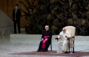 Papst Franziskus bei der Generalaudienz am 13. April 2022. / CNA Deutsch / Daniel Ibanez