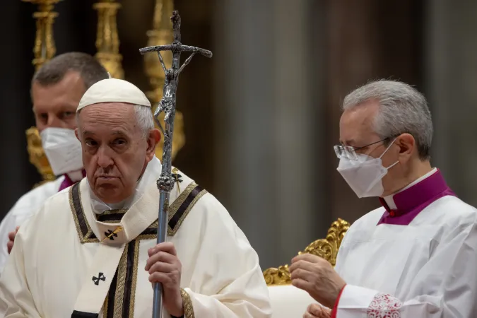 Papst Franziskus bei der Feier der Christmesse am 14. April 2022.