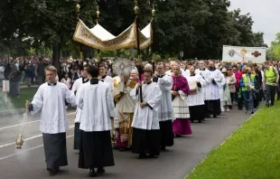 Die Gläuigen folgen dem Allerheiligsten Sakrament in St. Paul, Minnesota (USA) / Dave Hrbacek / Catholic Spirit