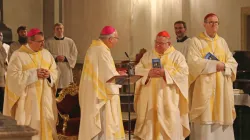 Bischof Voderholzer und Kardinal Duka mit anderen Geistlichen bei der Eröffnung des Wolfgangsjahrs am 31. Oktober 2023 / Thomas Oberst / Bistum Regensburg