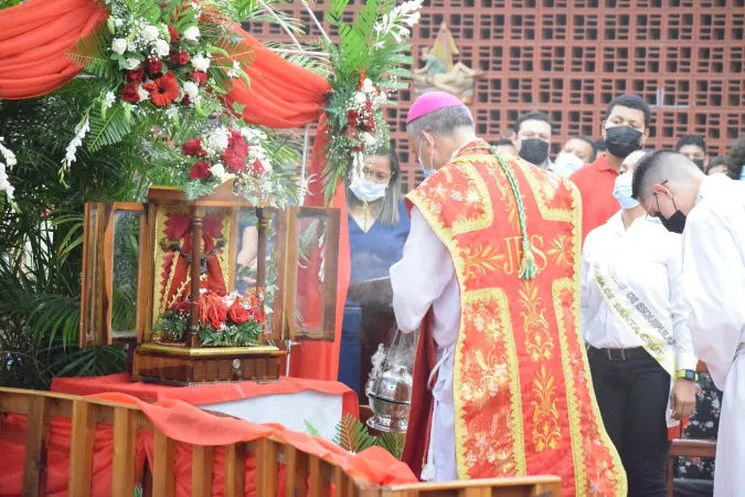 Monsignore Salazar Mora, Bischof von Tilarán-Liberia, bei den Feierlichkeiten zu Ehren des Santo Cristo de Esquipulas, am 15. Januar 2022