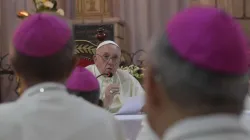 Papst Franziskus bei der Begegnung mit den Bischöfen Madagaskars am 7. September 2019 / Vatican Media