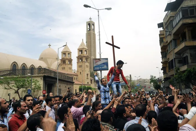 Demonstrierende Christen in Ägypten