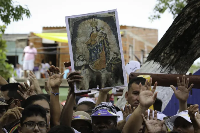 Ein Bild der Barmherzigen Jungfrau von Candelaria in Cartagena (Kolumbien), vor der auch Papst Franzisku betete, am 10. September 2017.