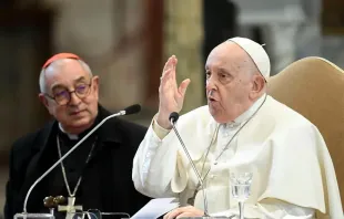 Papst Franziskus spricht zu Priestern des Bistums Rom am 13. Januar 2024. / Vatican Media