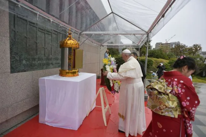 Papst Franziskus ehrt die katholischen Blutzeugen am Nationalheiligtum der Märtyrer in Japan am 24. November 2019