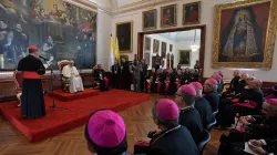 Papst Franziskus hält eine Ansprache an die Bischöfe im Kardinalspalast von Bogota am 7. September 2017. / L'Osservatore Romano