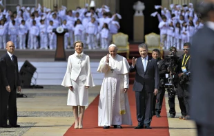 Papst Franziskus bei der Ankunft in Bogota am 6. September 2017. / Efrain Herrera / Presidencia de Colombia