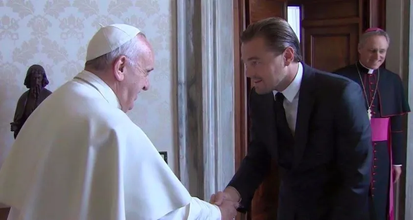 Papst Franziskus und Schauspieler Leonardo Di Caprio 