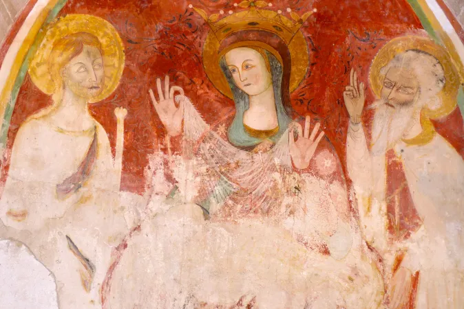 Das Dreifaltigkeits-Fresko in der Kathedrale von Trani.