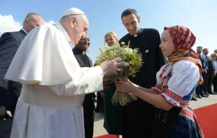 Ankunft von Papst Franziskus in der Slowakei am 12. September 2021. / Vatican Media