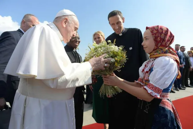 Ankunft von Papst Franziskus in der Slowakei am 12. September 2021.