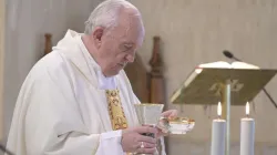 Papst Franziskus feiert das heilige Messopfer in der Kapelle seiner Residenz im Vatikan am 8. Juli 2020 / Vatican Media / CNA Deutsch