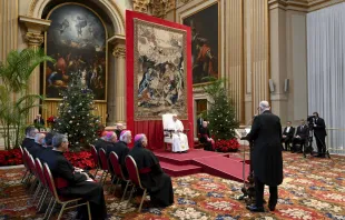 Papst Franziskus vor dem Diplomatischen Korps am 8. Januar 2024 / Vatican Media