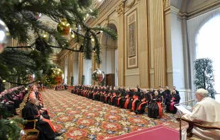 Papst Franziskus bei seiner Weihnachtsansprache, 22. Dezember 2022 / Vatican Media