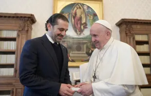 Saad Hariri und Papst Franziskus im Vatikan am 22. April 2021 / Foto: Vatican Media