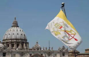 Vatikanische Flagge vor dem Petersdom / Foto: Bohumil Petrik / CNA
