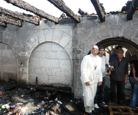 Das Kloster Tabgha am See Genezareth nach dem Brandanschlag im Jahr 2015 durch einen verurteilten jüdischen Extremisten. 