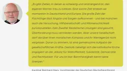 "Für uns ist klar: Barmherzigkeit kennt keine Grenzen": Kardinal Reinhard Marx ist eine der Stimmen der Allianz. / www.allianz-fuer-weltoffenheit.de