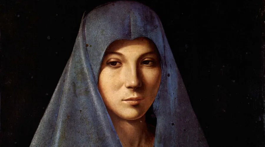 Maria (Detail) im berühmten Portrait von Antonello da Messina.
