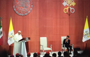 Papst Franziskus im Nationalpalast Mexikos am 13. Feburar 2016 / CNA/Alan Holdren