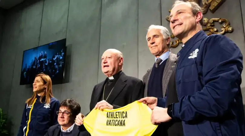 Die Vorstellung des Sportverbandes "Athletica Vaticana" im Presseamt des Heiligen Stuhls im Januar 2019