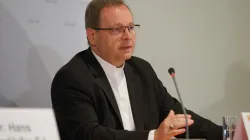 Der Vorsitzende der deutschen Bischofskonferenz, Bischof Georg Bätzing (Bistum Limburg), bei der Herbst-Vollversammlung im September 2020 in Fulda. / Rudolf Gehrig / CNA Deutsch