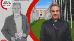 Christian Peschken (EWTN) im Gespräch mit Erzbischof Ettore Balestrero, dem Ständigen Vertreter des Heiligen Stuhls  bei der UN in Genf / 