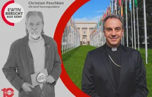 Christian Peschken (EWTN) im Gespräch mit Erzbischof Ettore Balestrero, dem Ständigen Vertreter des Heiligen Stuhls  bei der UN in Genf / 