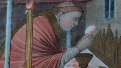 Abbildung eines Freskos aus dem Dom von Orvieto, welches das Blutwunder darstellt. / Screenshot / EWTN.TV