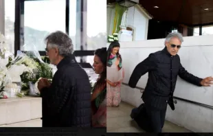 Der weltberühmte Sänger auf seinen Knien als Pilger in Fatima. / Andrea Bocelli, Facebook / Santuário de Fátima, Facebook