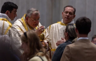 Kardinal Raymond Burke bei der Kommunionspendung im Petersdom / Daniel Ibáñez / EWTN News