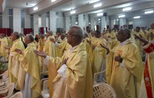 Indische Bischöfe beten zum Abschluss ihrer Konferenz am 7. Februar 2024 / Anto Akkara / CNA Deutsch