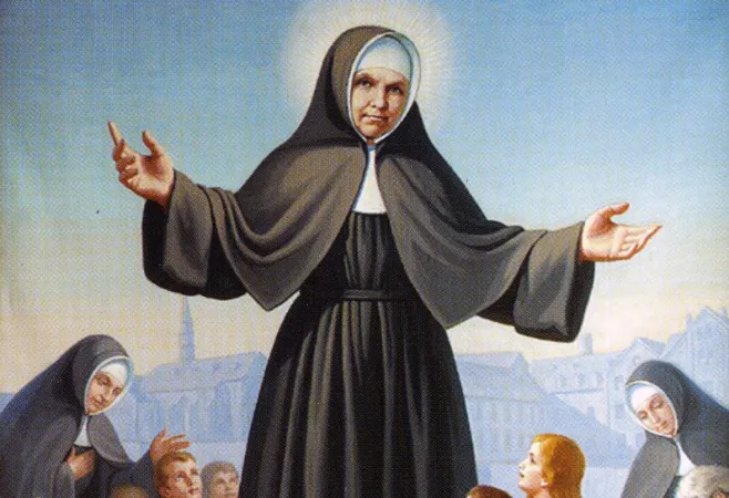 Die heilige Maria Katharina Kasper in einer Darstellung zur Heiligsprechung