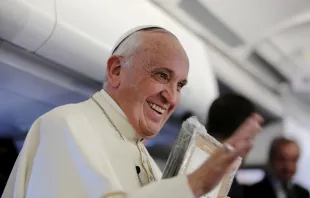 Papst Franziskus auf dem Flug von Sri Lanka auf die Philippinen am 15. Januar 2015  / CNA/Alan Holdren