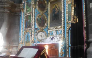 Der Altar in der Apostolischen Kathedrale von Gjumri am 22. Juni 2016. / CNA/Andrea Gagliarducci